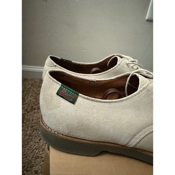 Bass Mens Utility Oxford Tan Suede Lace Up Dress Shoes 10.5 Made in USA - Picture 8 of 9